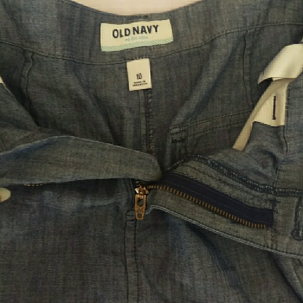 Old navy chambray denim zippered tie front skirt e - Picture 8 of 8